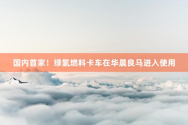 国内首家！绿氢燃料卡车在华晨良马进入使用