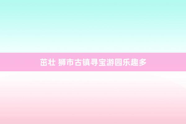 茁壮 狮市古镇寻宝游园乐趣多