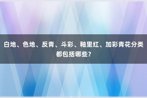 白地、色地、反青、斗彩、釉里红、加彩青花分类都包括哪些？